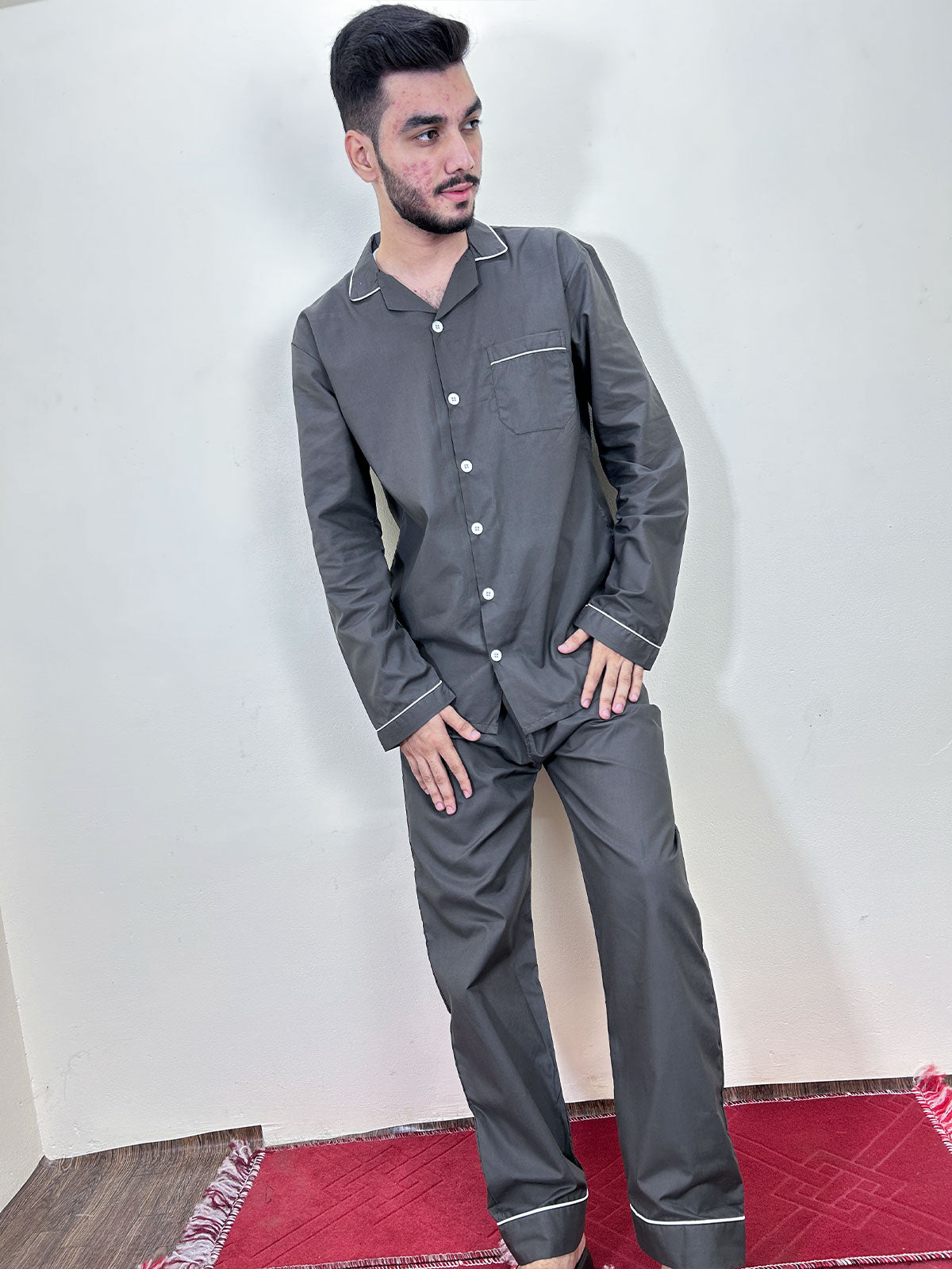 Charcoal Night Suit For Men MNS18