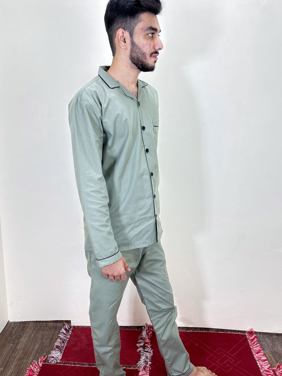 Light Green Night Suit For Men MNS19