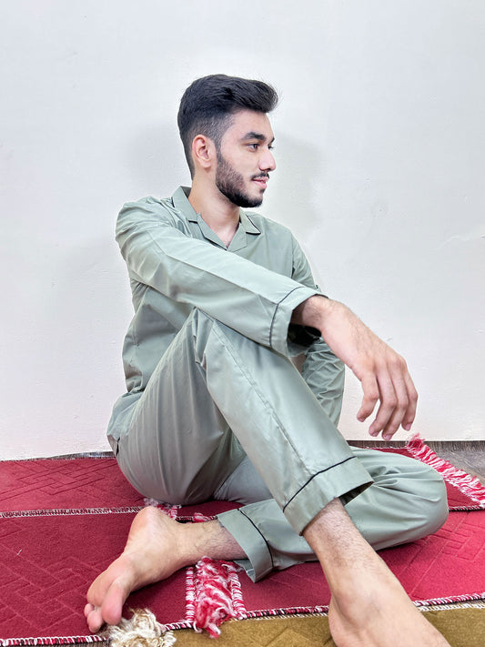 Light Green Night Suit For Men MNS19