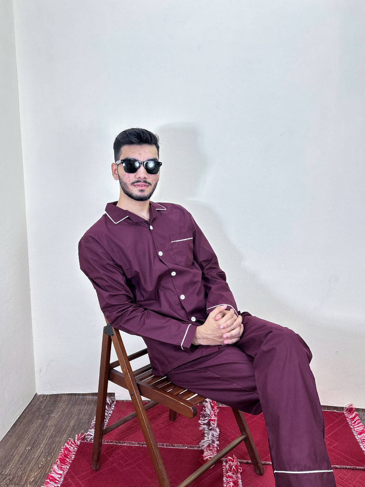 Maroon Night Suit For Men MNS17