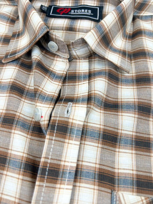 Brown Checks Formal Dress Shirt For Men MFS244