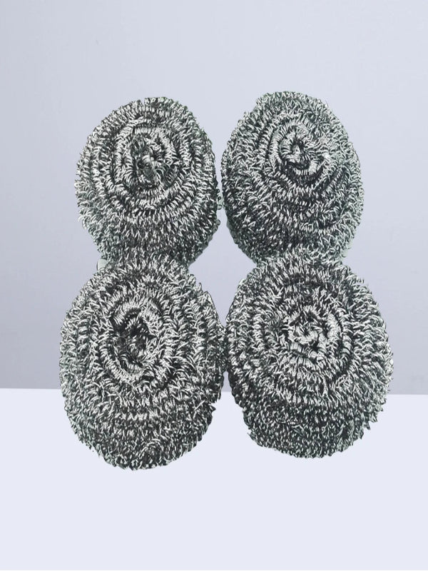 Pack Of 4 Kitchen Cleaning Stainless Steel Spiral Scourer Cleaning Ball