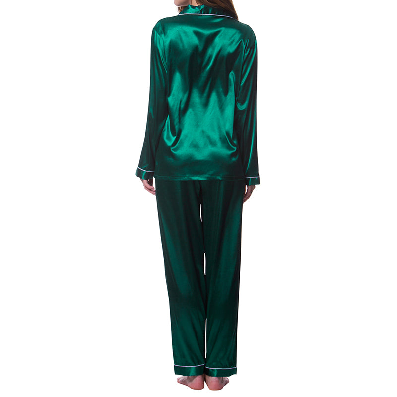 Sea Green Plain Silk Night Suit For Women/Girls WNS38