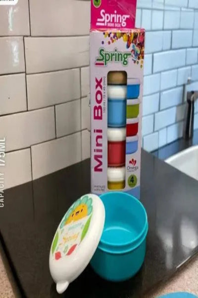 Pack of 4 Mini Food Storage Box Multicolor