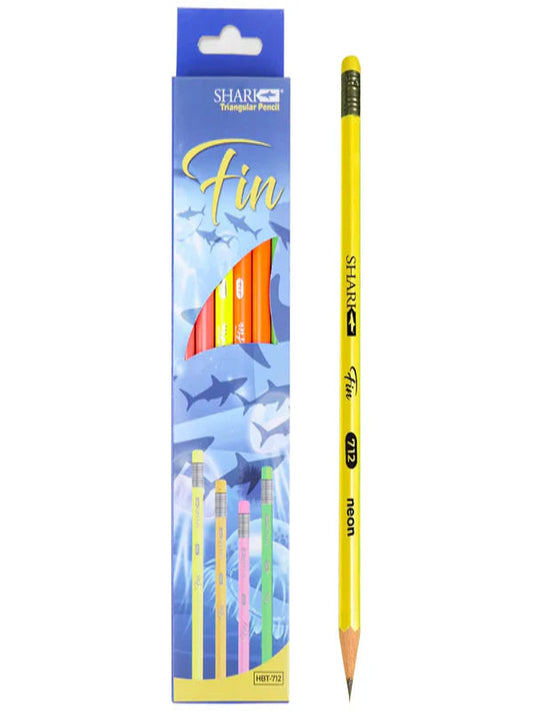 Shark Fin Triangular Pencils - 12Pcs