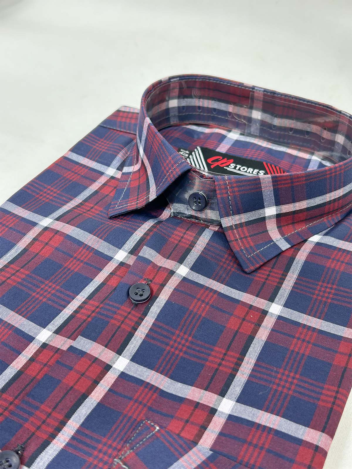 R Blue Checks Formal Dress Shirt For Men MFS379