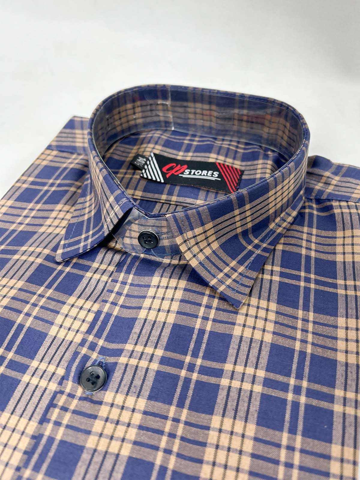 B Brown Checks Formal Dress Shirt For Men MFS382