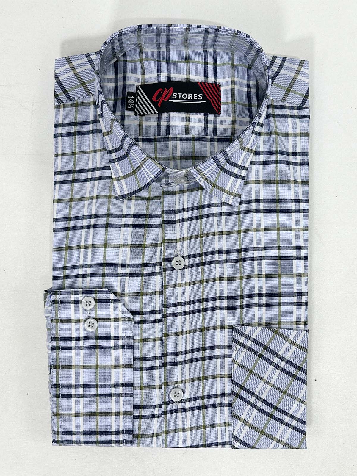 Grey Checks Formal Dress Shirt For Men MFS386