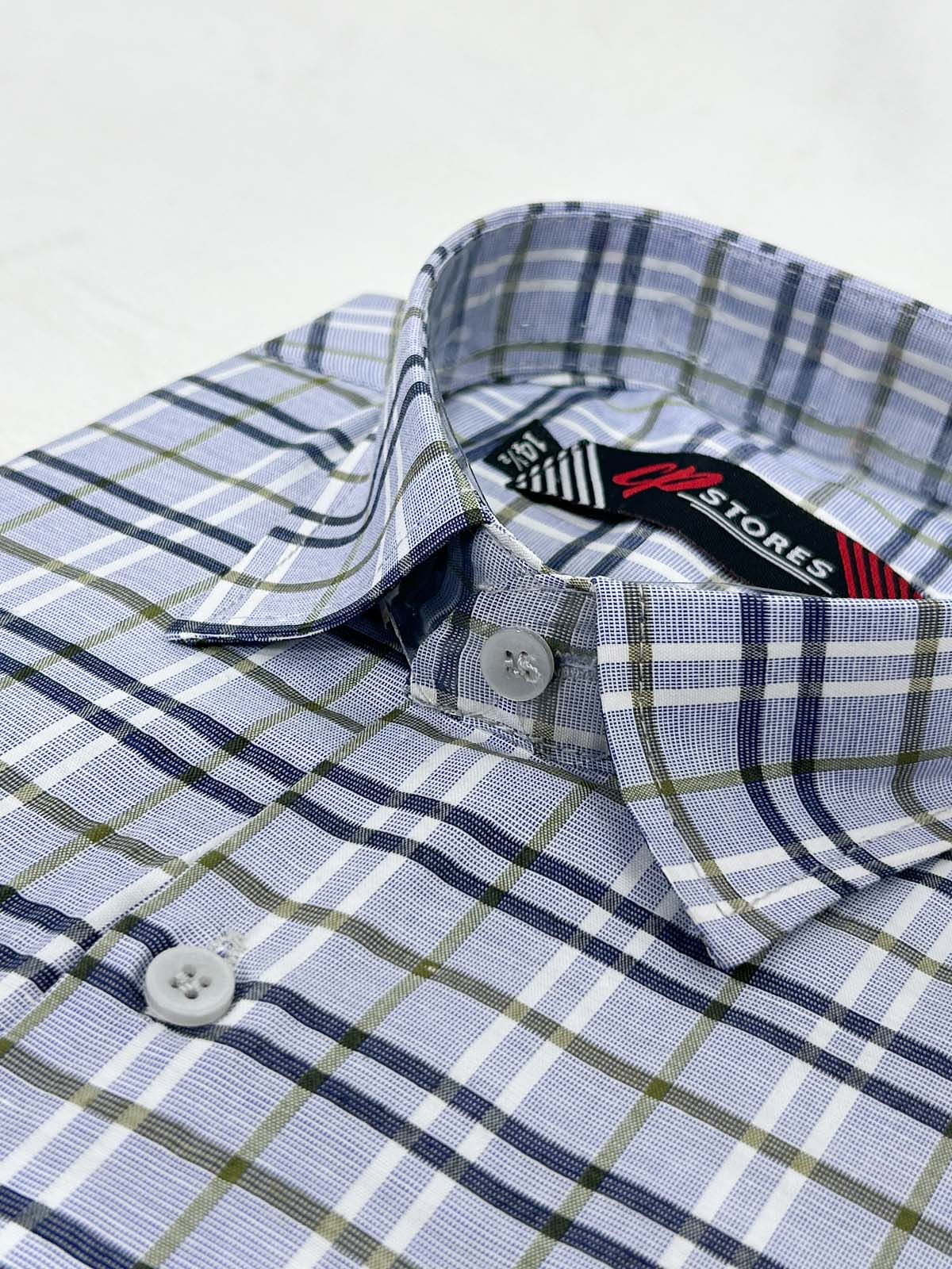 Grey Checks Formal Dress Shirt For Men MFS386