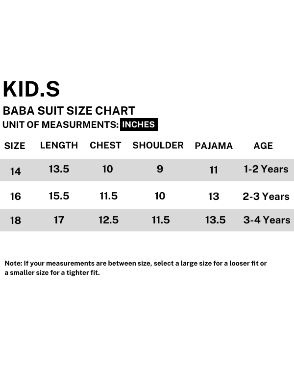 Kids on sale suit sizes