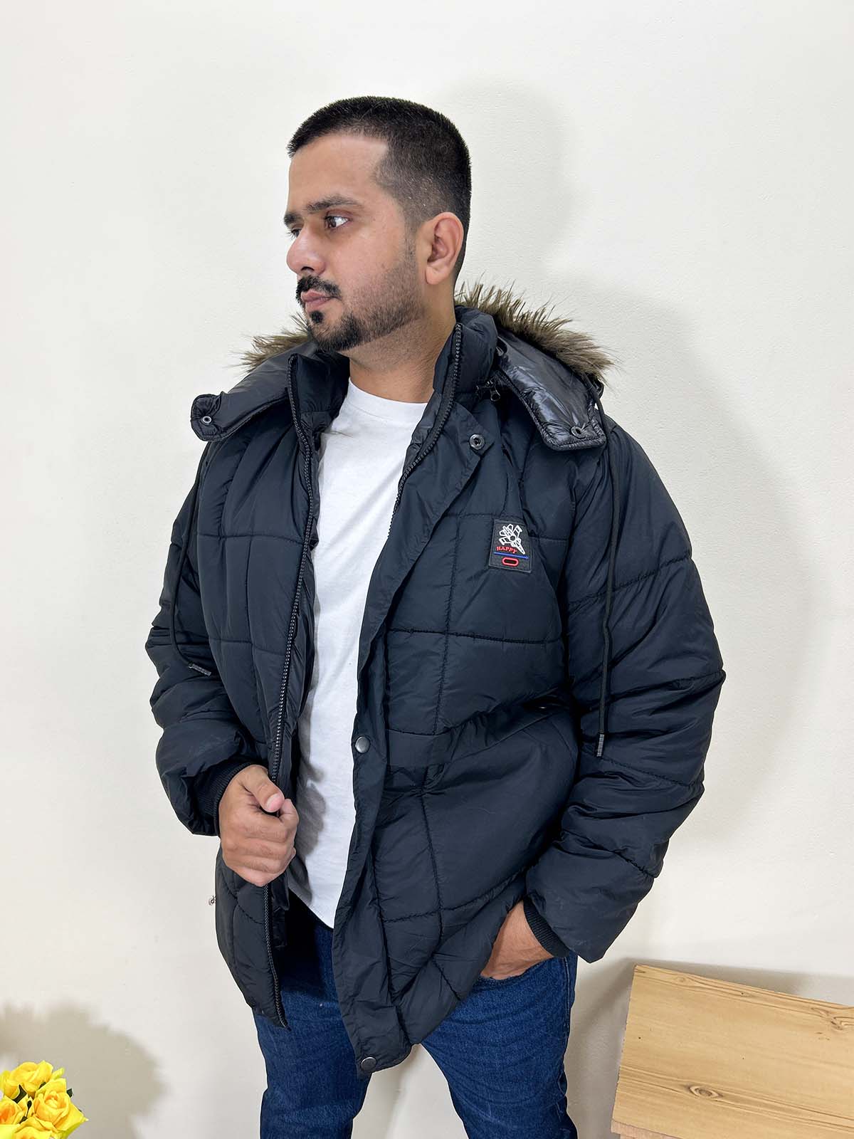 Black Puffer Jacket For Men MJ29