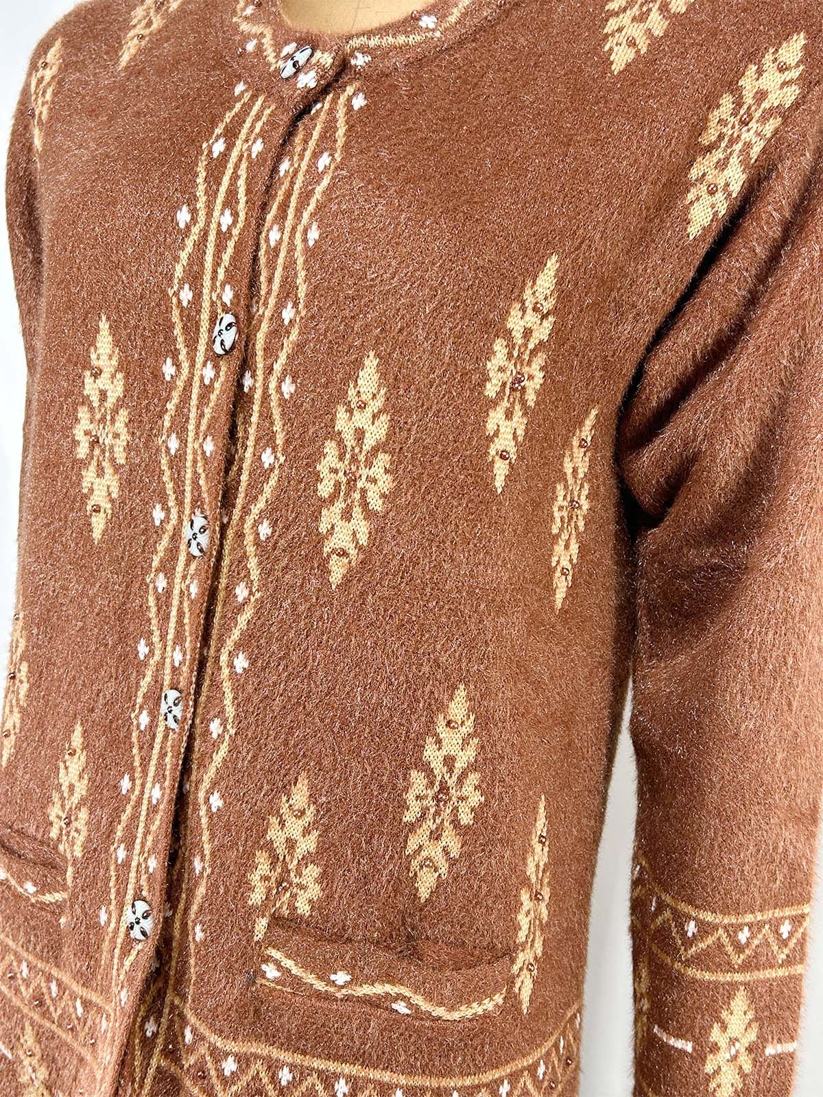 Bronze Rabbit Wool Full Sleeves Sweater For Women WSW80