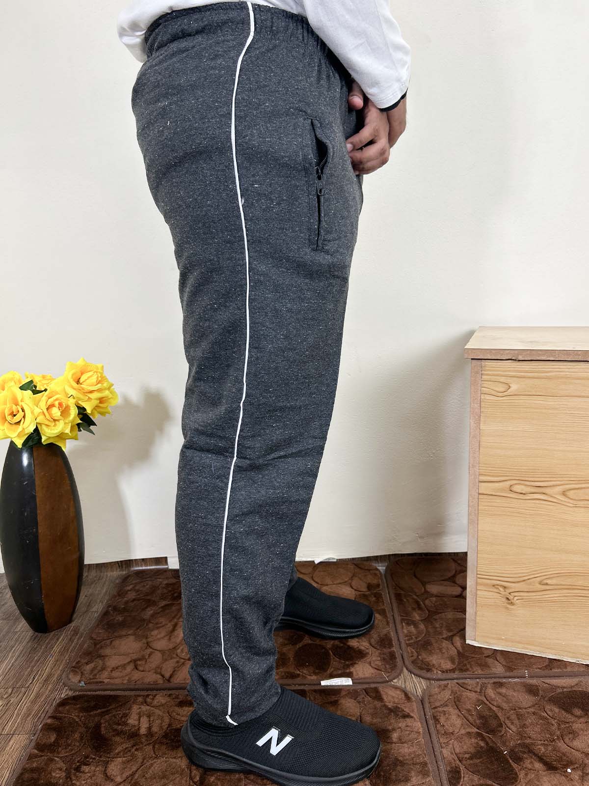 Charcoal Plain Trouser For Men HG MT211