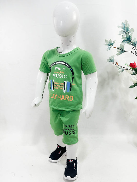 1Yr - 4Yrs Music Green Suit For Kids RG BS643