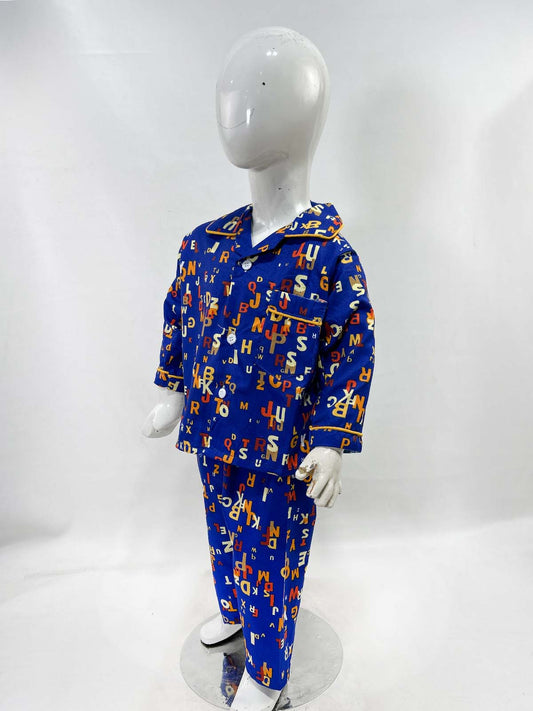 1Yrs - 5Yrs Blue Cotton Night Suit For Kids NG BNS23