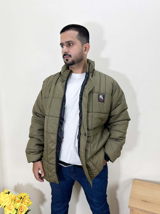 Olive Puffer Jacket For Men MJ28