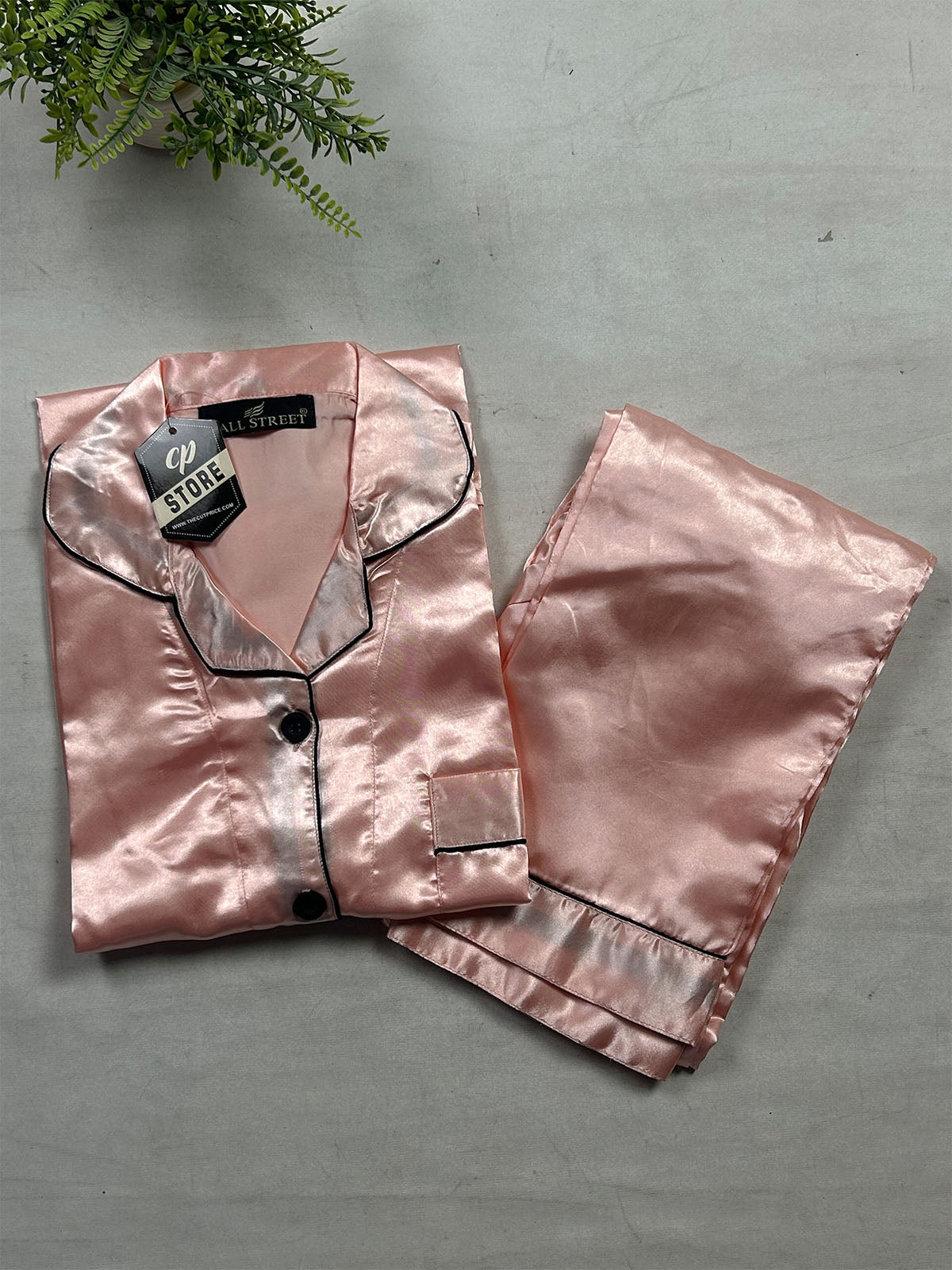 Rossy Brown Silk Night Suit For Womens/Girls WNS66