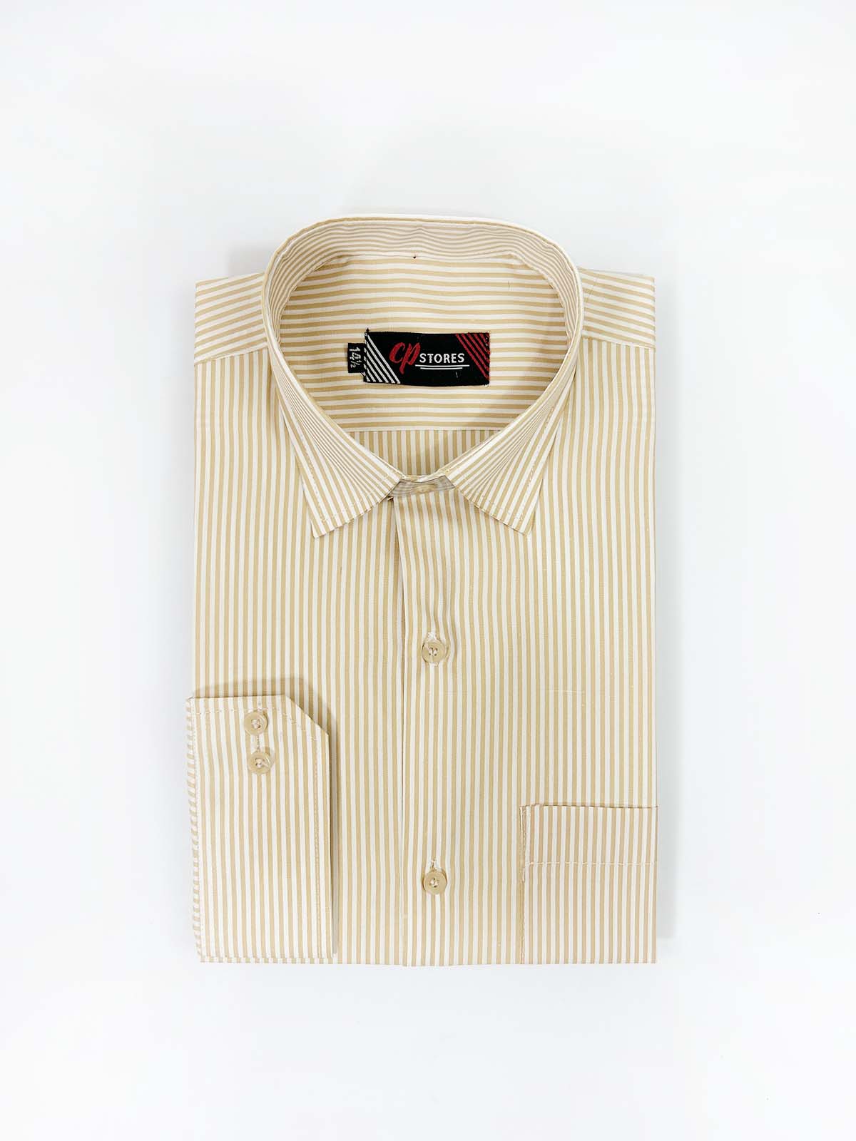 Yellow Lines Formal Dress Shirt For Men MFS409