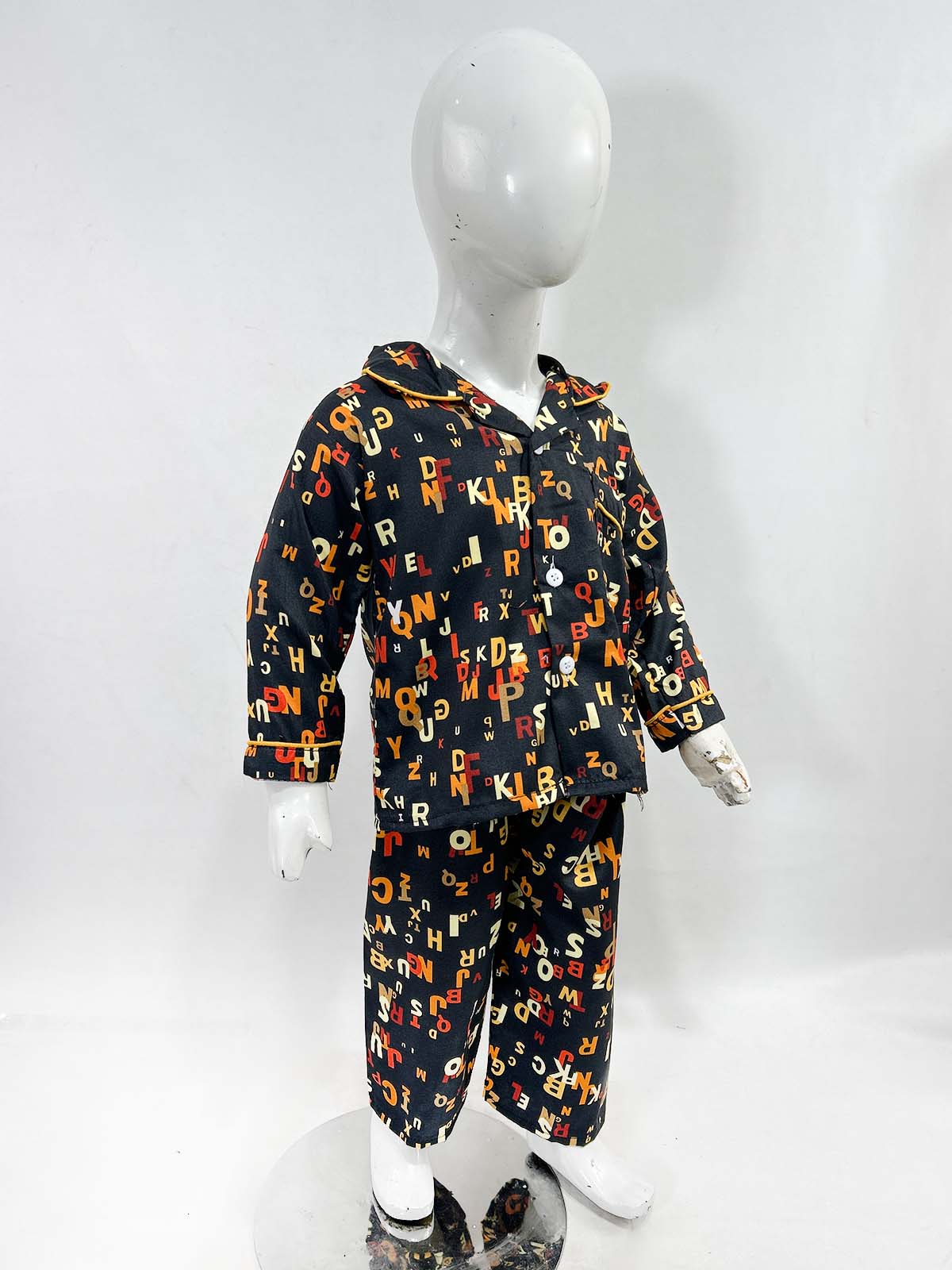 1Yrs - 5Yrs Black Cotton Night Suit For Kids NG BNS24