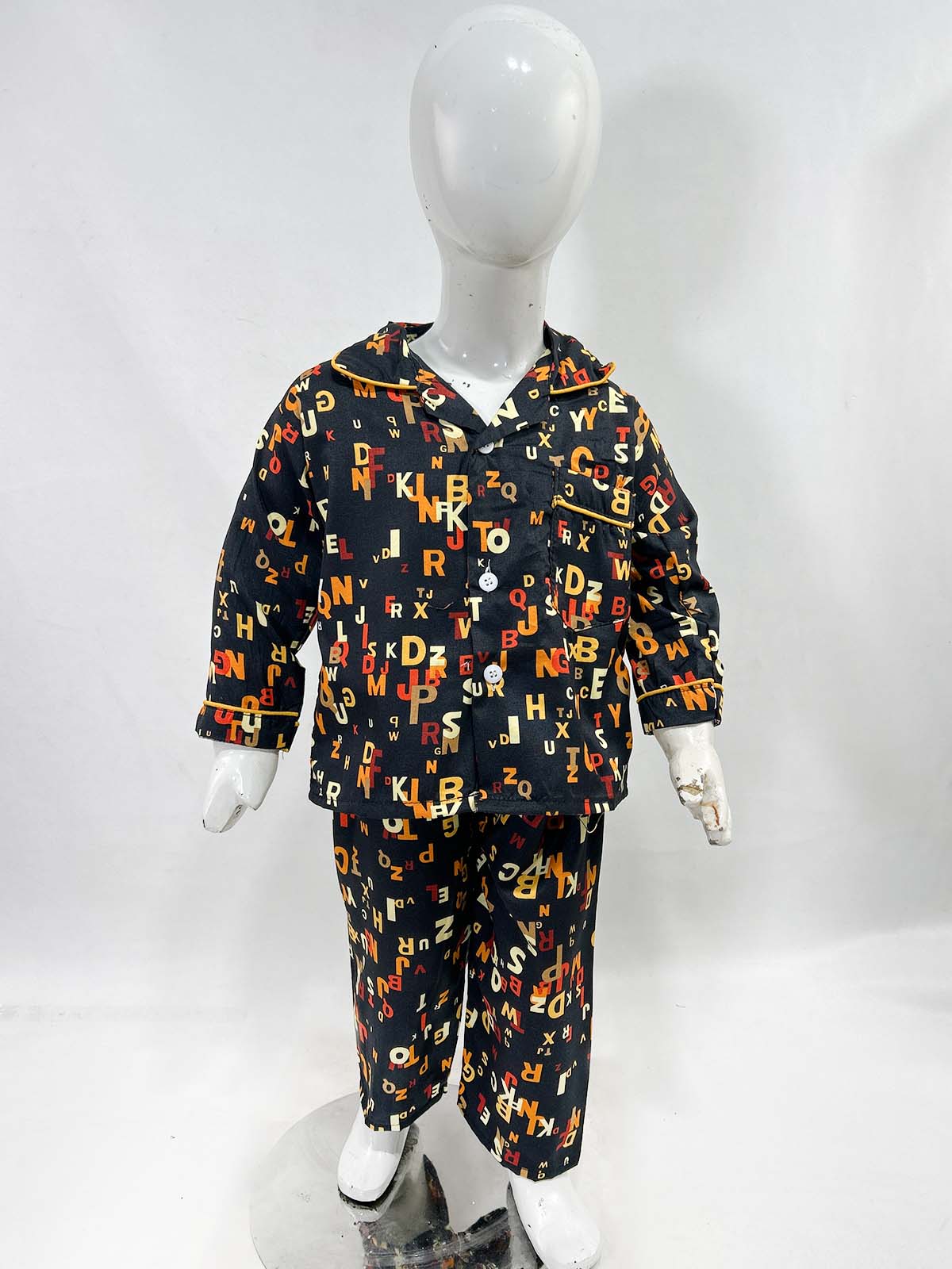 1Yrs - 5Yrs Black Cotton Night Suit For Kids NG BNS24