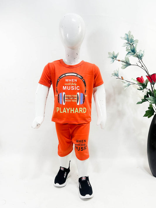 1Yr - 4Yrs Music Orange Suit For Kids RG BS644
