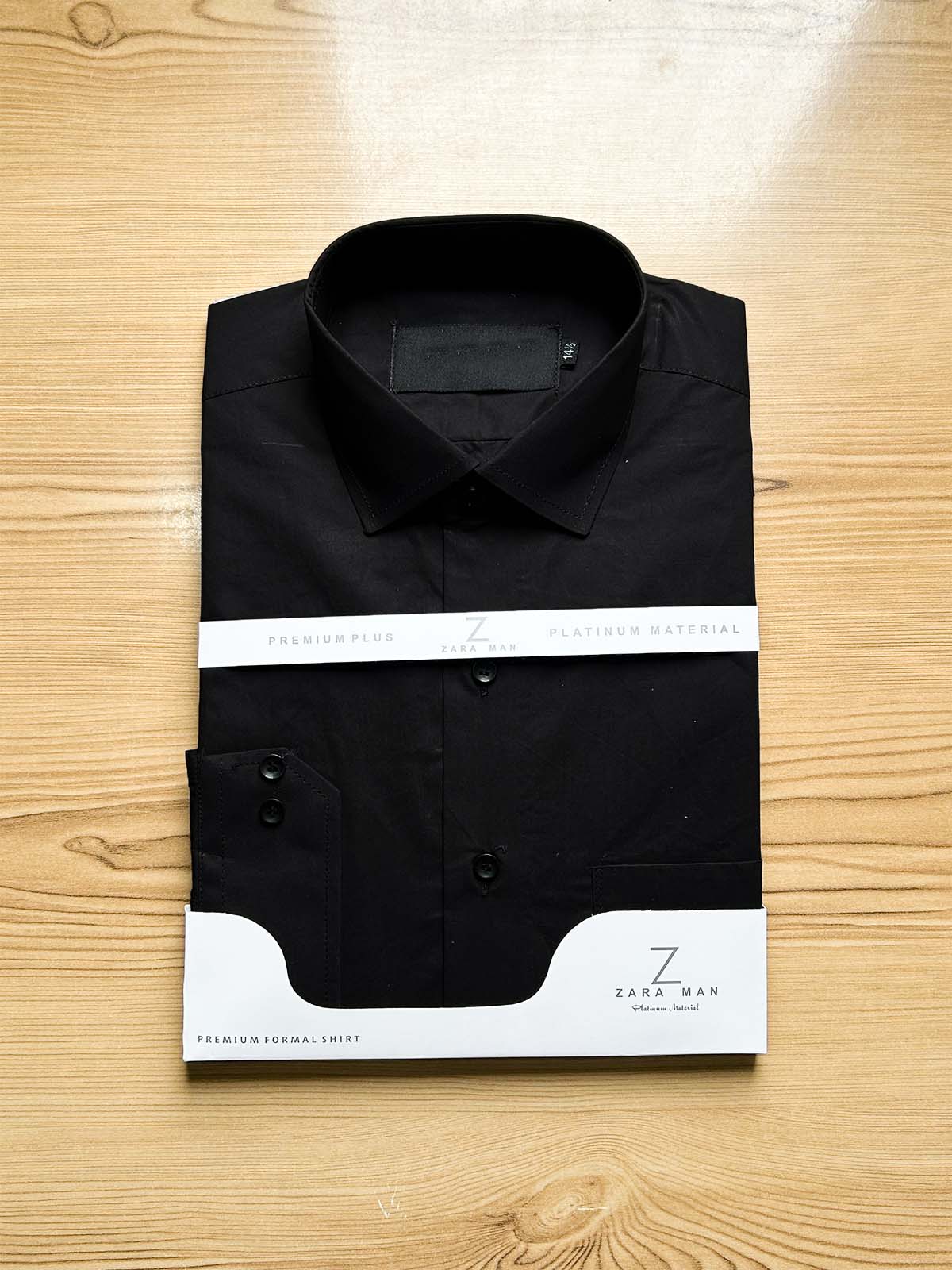 Black Premium Cotton Plain Formal Dress Shirt For Men MFS474