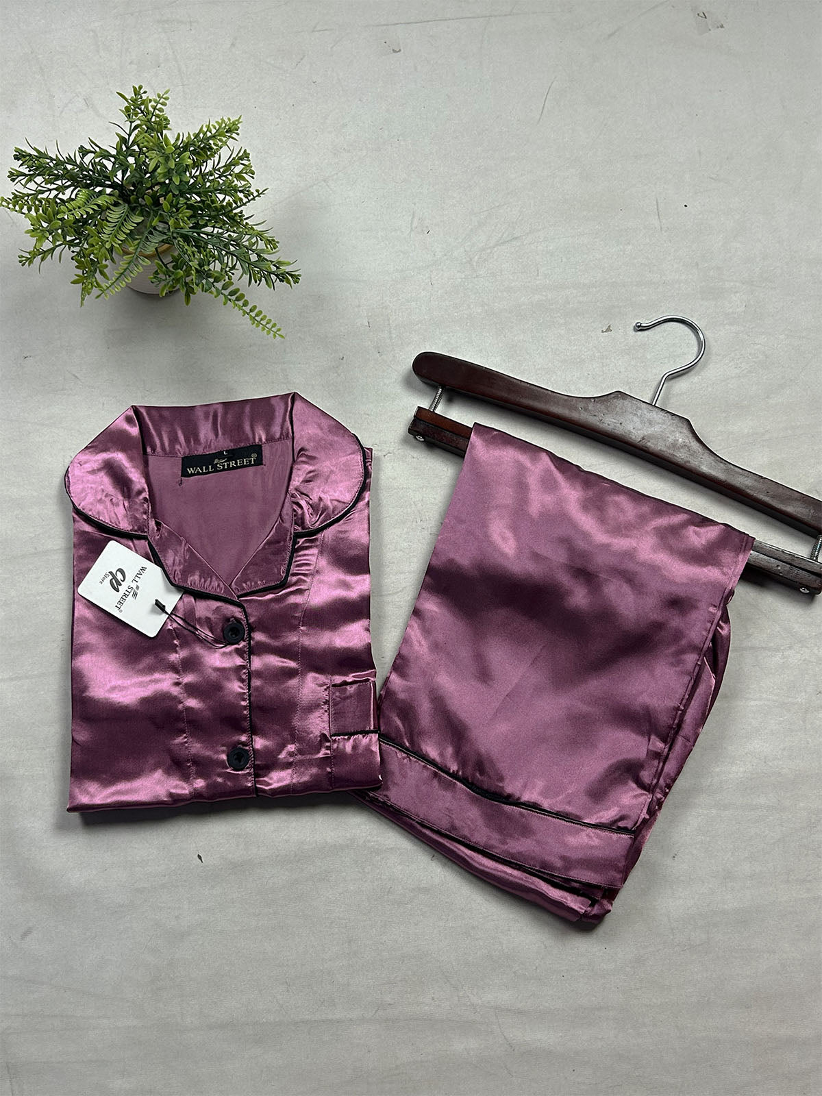 Dusky Purple Silk Night Suit For Womens/Girls WNS68