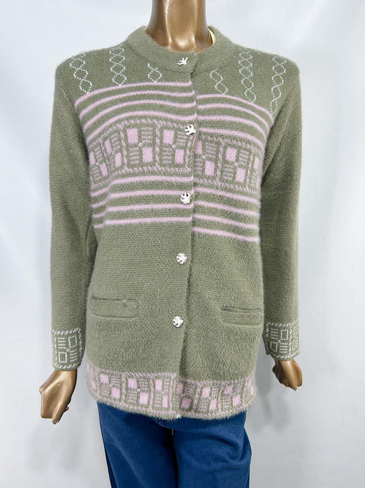 Green Rabbit Wool Full Sleeves Sweater For Women WSW84