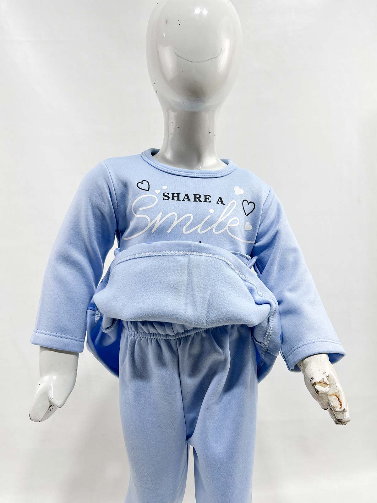 1Yr - 4Yrs Fleece Smile Blue Suit For Girls SF GS319