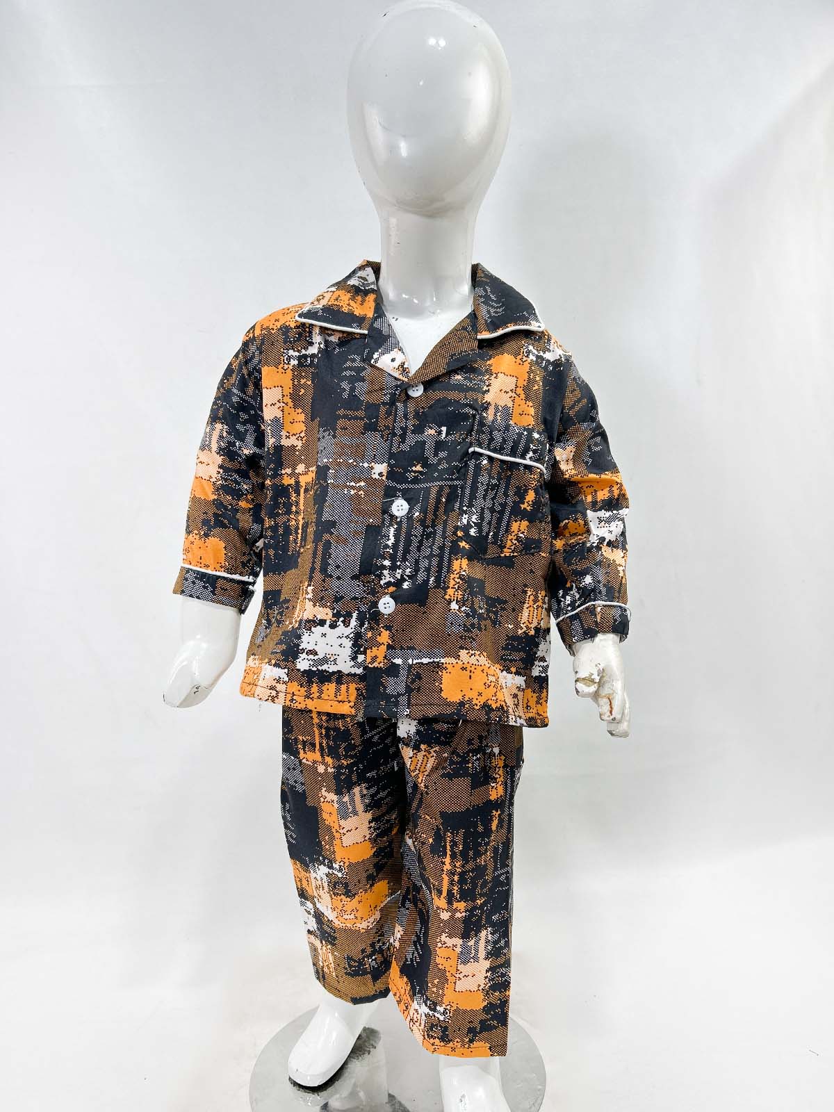 1Yrs - 5Yrs Orange Cotton Night Suit For Kids NG BNS27