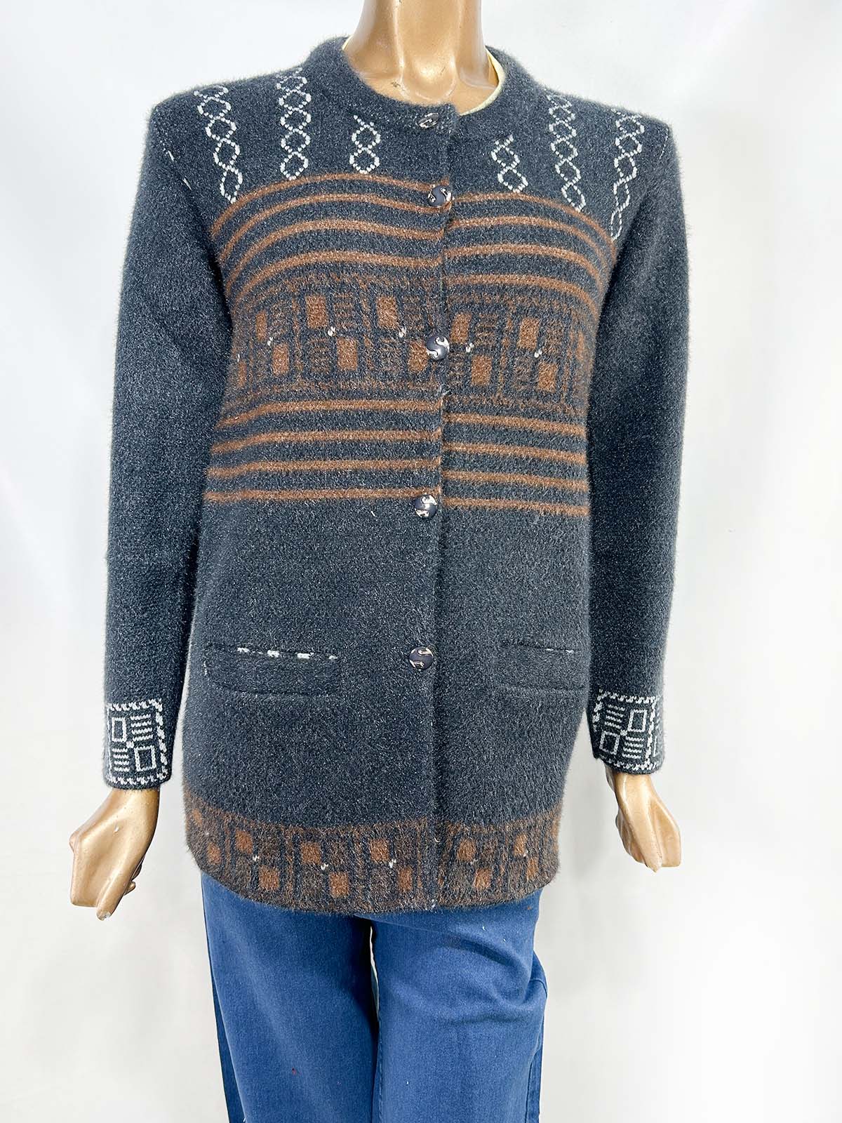 Charcoal Rabbit Wool Full Sleeves Sweater For Women WSW85