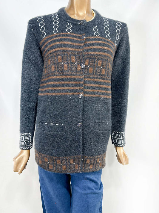 Charcoal Rabbit Wool Full Sleeves Sweater For Women WSW85