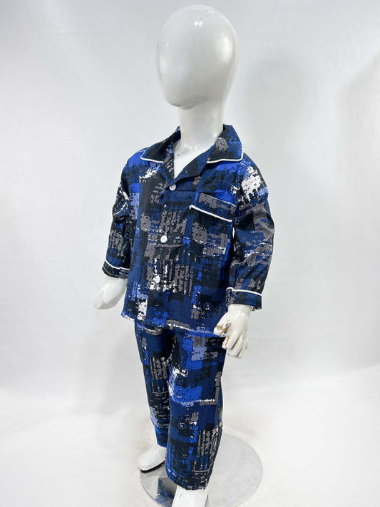 1Yrs - 5Yrs Blue Cotton Night Suit For Kids NG BNS28