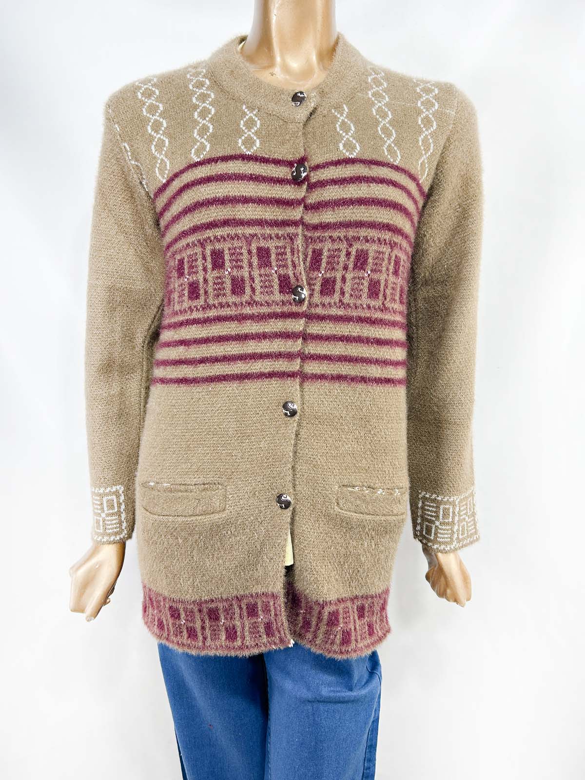 Brown Rabbit Wool Full Sleeves Sweater For Women WSW86