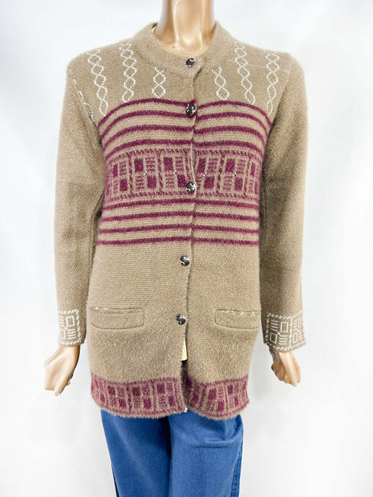 Brown Rabbit Wool Full Sleeves Sweater For Women WSW86