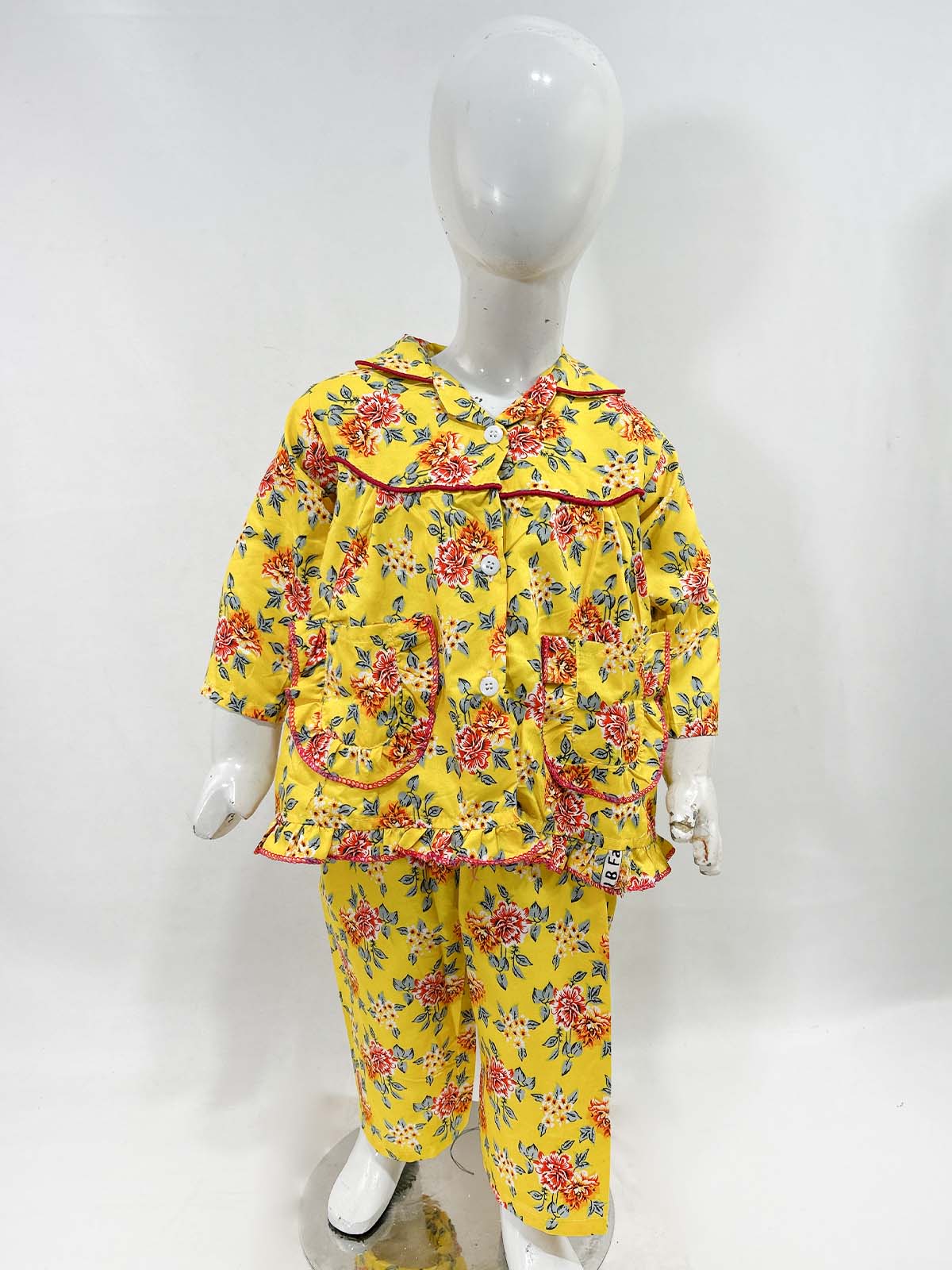 1Yrs - 5Yrs Yellow Cotton Night Suit For Girls NG GNS20