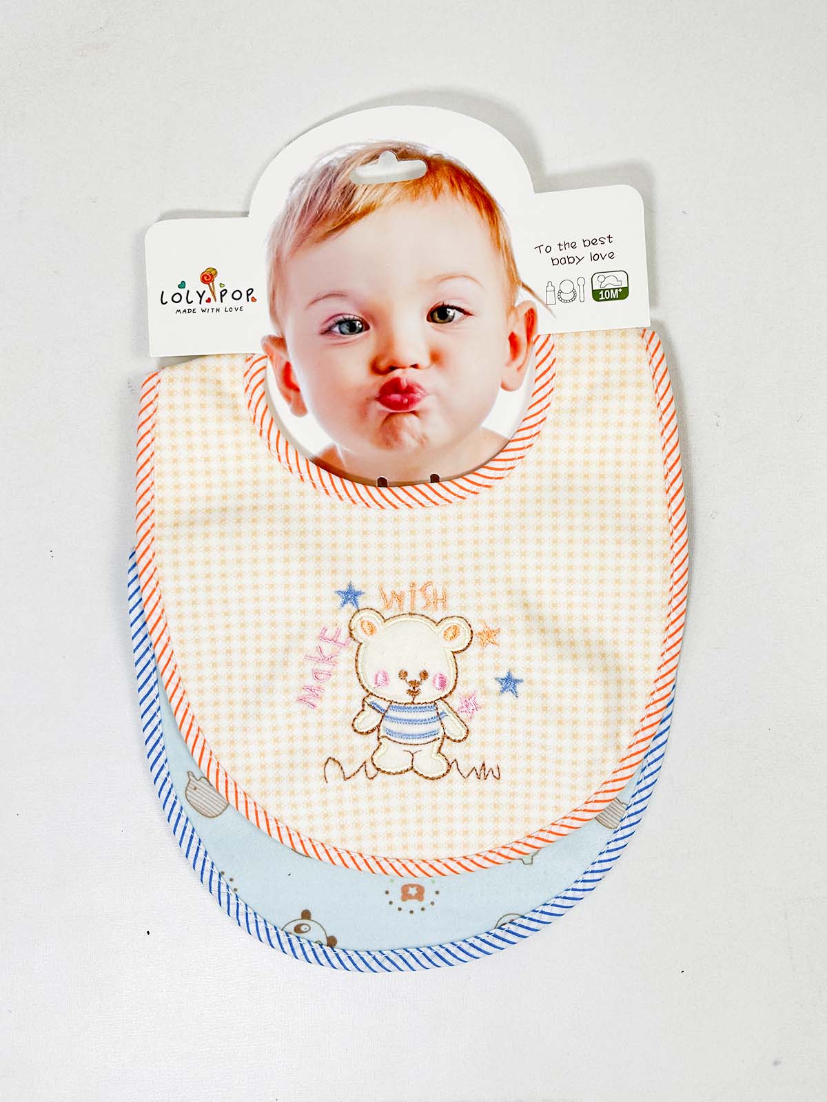 D24 Pack Of 2 Soft and Absorbent Bibs for Newborn NBC30