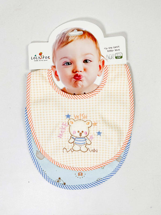 D24 Pack Of 2 Soft and Absorbent Bibs for Newborn NBC30