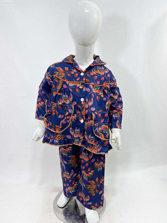 1Yrs - 5Yrs Blue Cotton Night Suit For Girls NG GNS25
