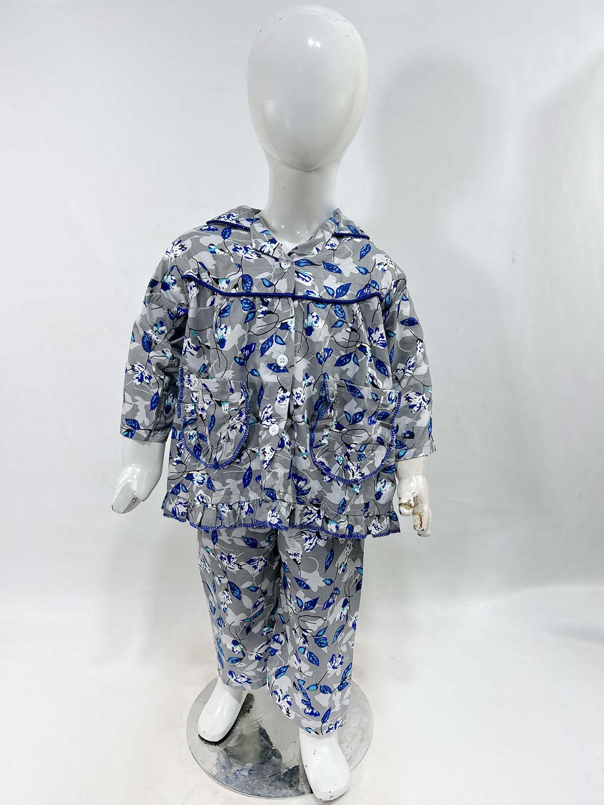 1Yrs - 5Yrs Blue Cotton Night Suit For Girls NG GNS26