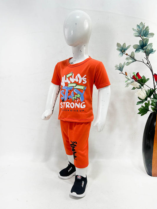 1Yr - 4Yrs Strong Orange Suit For Kids RG BS659