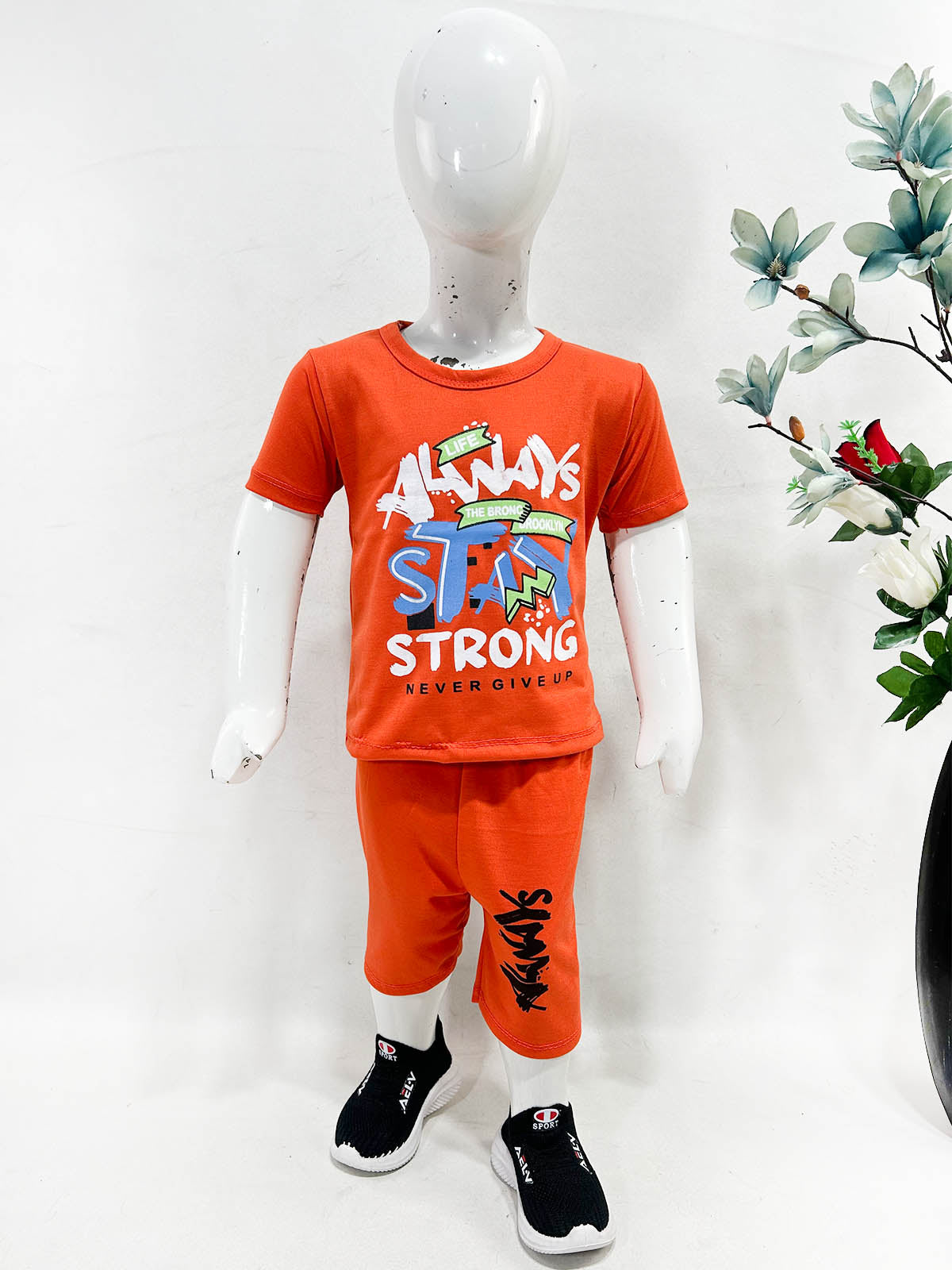 1Yr - 4Yrs Strong Orange Suit For Kids RG BS659