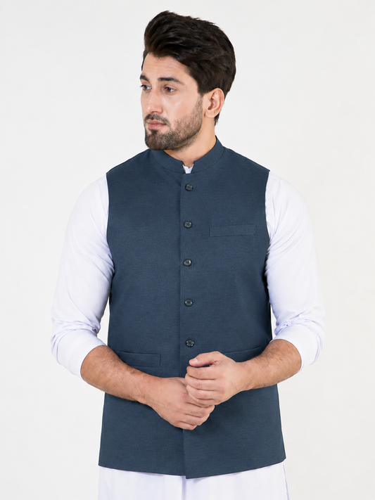 Deep Blue Waistcoat for Men MW08