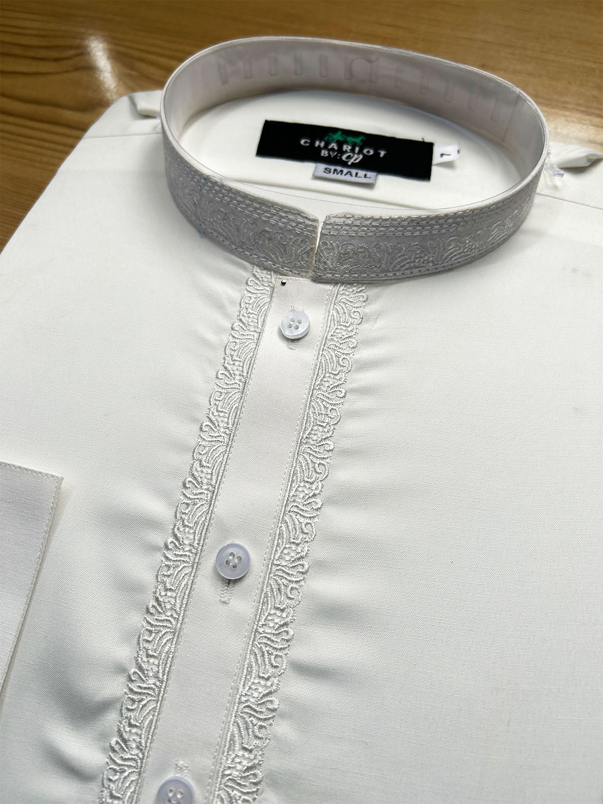 41 MSK559 Off White Embroidered Stitched Sherwani Collar Shalwar Kameez for Men