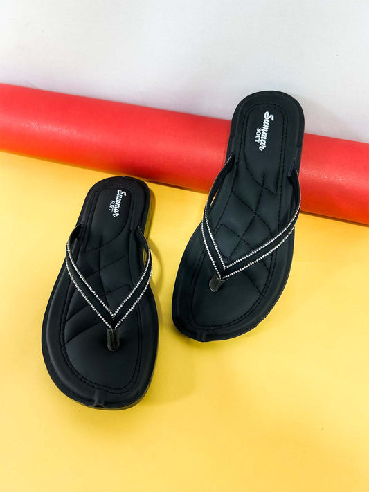Black Casual Slipper for Women WS53