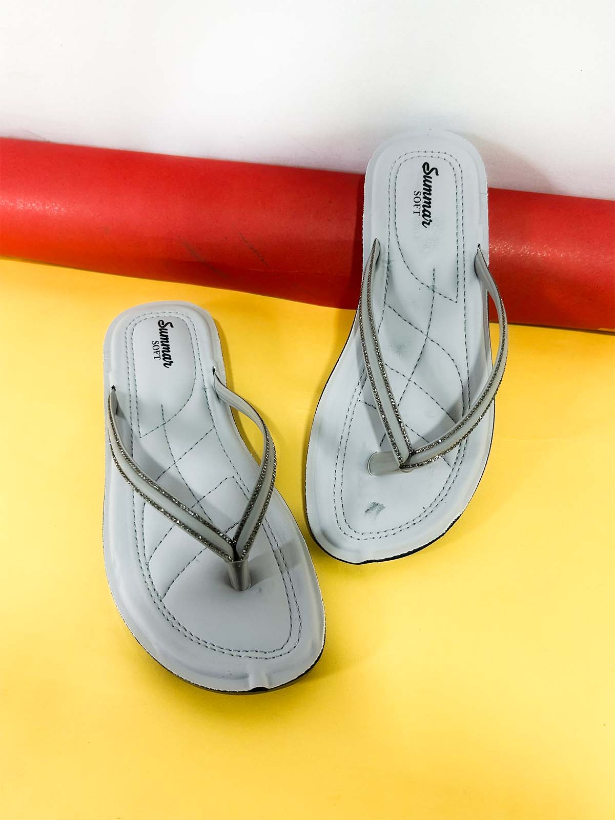 Grey Casual Slipper for Women WS55