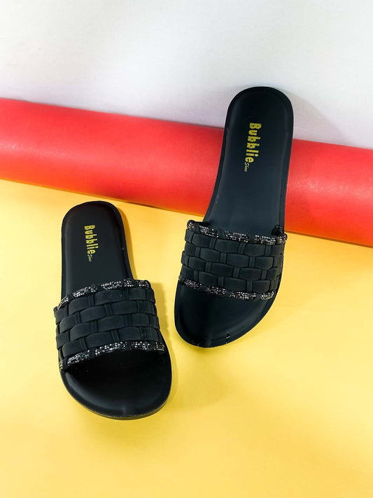 Black Casual Slipper for Women WS57