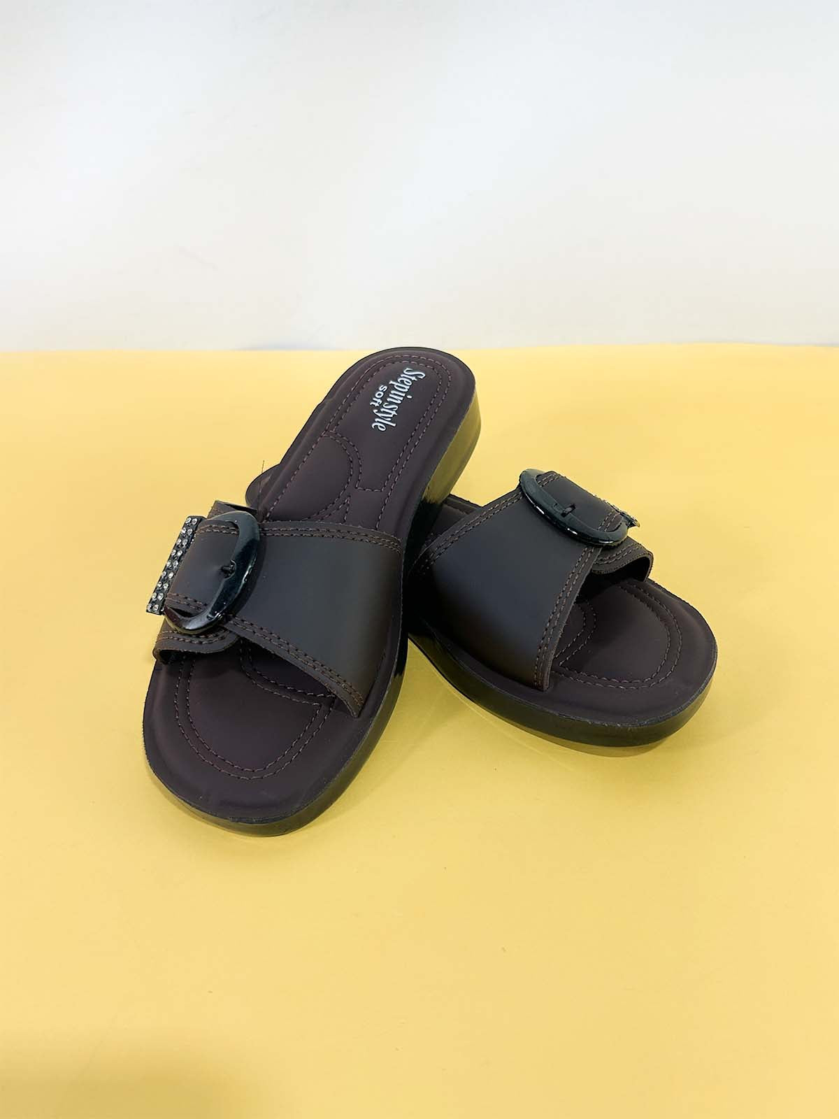 Dark Brown Casual Slipper for Women WS60