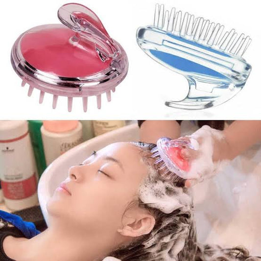 Hair Washing Comb Scalp Cleaning Shampoo Brush Silicone Head Multicolor