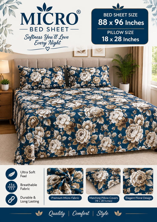 3Pc Double Bed Sheet BS141